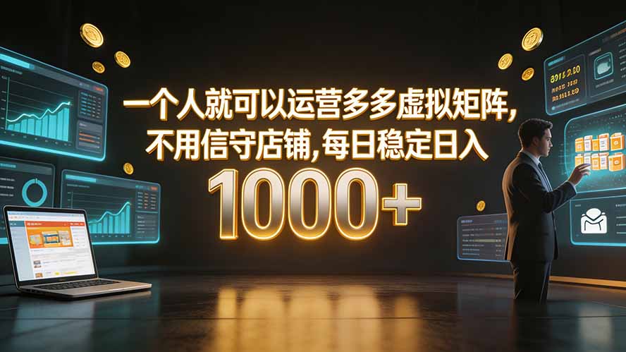 一个人就可以运营多多虚拟矩阵，不用值守店铺，每日稳定日入 1000+-伏羲SAAS