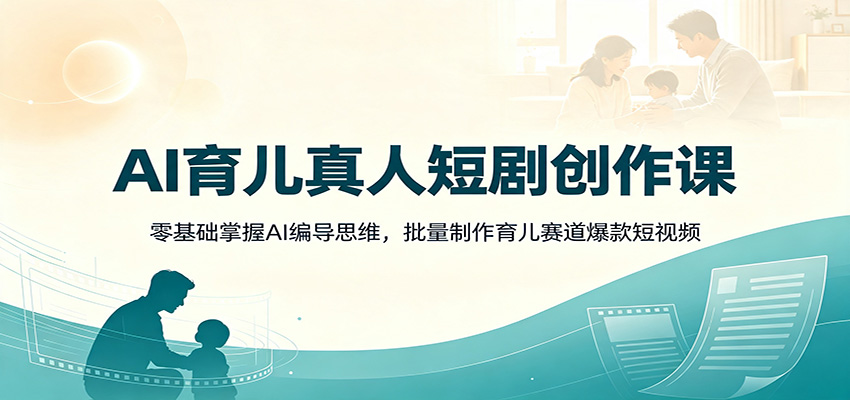 AI育儿真人短剧创作课：零基础掌握AI编导思维，批量制作育儿赛道爆款短视频-伏羲SAAS