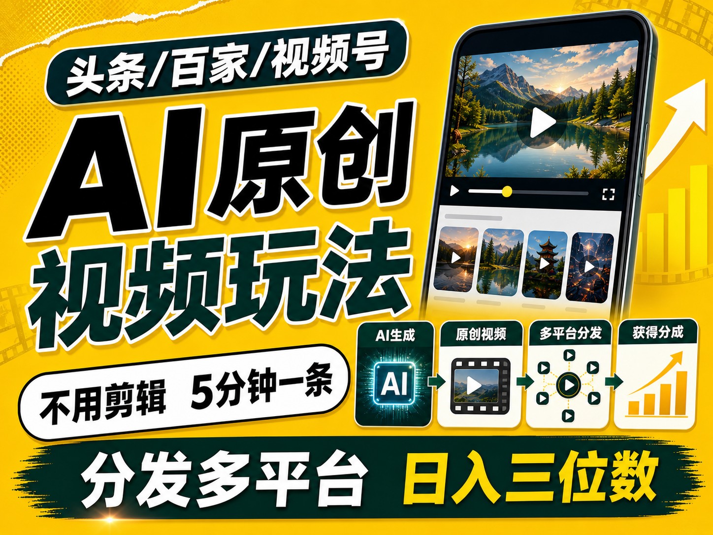 2026头条百家号升级玩法 5分钟一条原创视频 发多平台赚收-伏羲SAAS