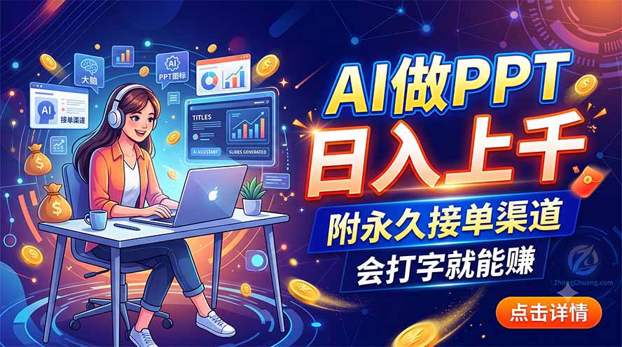 AI做PPT日入上千，附永久接单渠道，会打字就能赚-伏羲SAAS