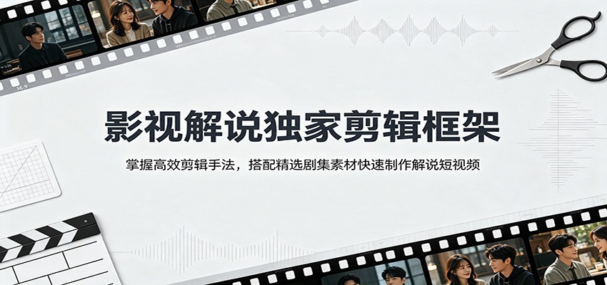 影视解说独家剪辑框架:掌握高效剪辑手法,搭配精选剧集素材快速制作解说短视频-伏羲SAAS