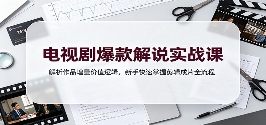 电视剧爆款解说实战课：解析作品增量价值逻辑，新手快速掌握剪辑成片全流程-伏羲SAAS