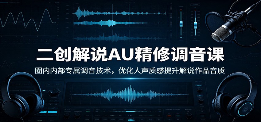 二创解说AU精修调音课：圈内内部专属调音技术，优化人声质感提升解说作品音质-伏羲SAAS