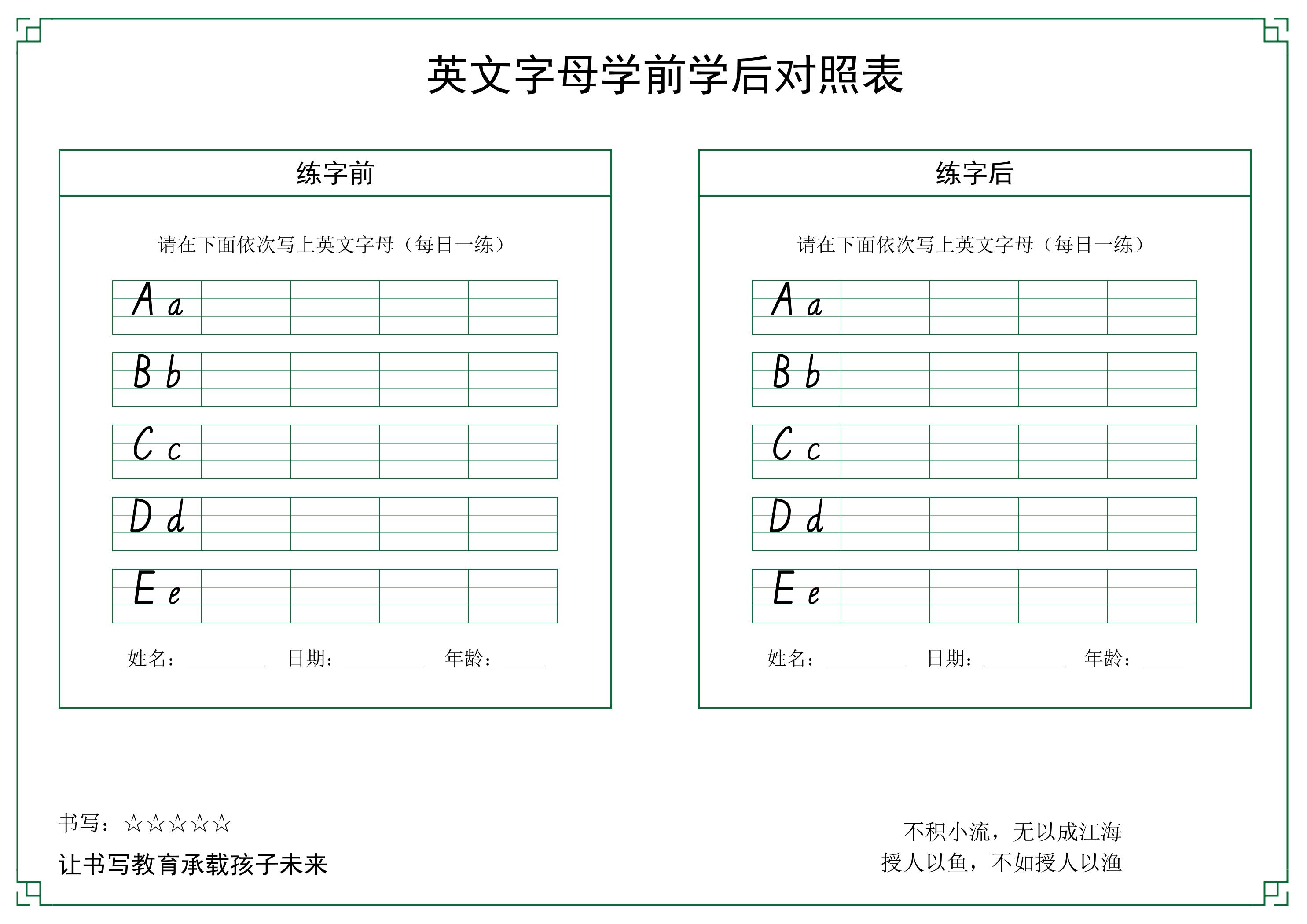 三上英语26个英文字母手写体字帖9-18-伏羲SAAS