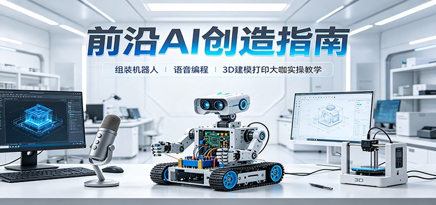 前沿AI创造指南：组装机器人、语音编程、3D建模打印大咖实操教学-伏羲SAAS