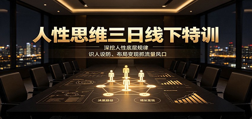 人性思维三日线下特训:深挖人性底层规律,识人设防、布局变现抓流量风口-伏羲SAAS