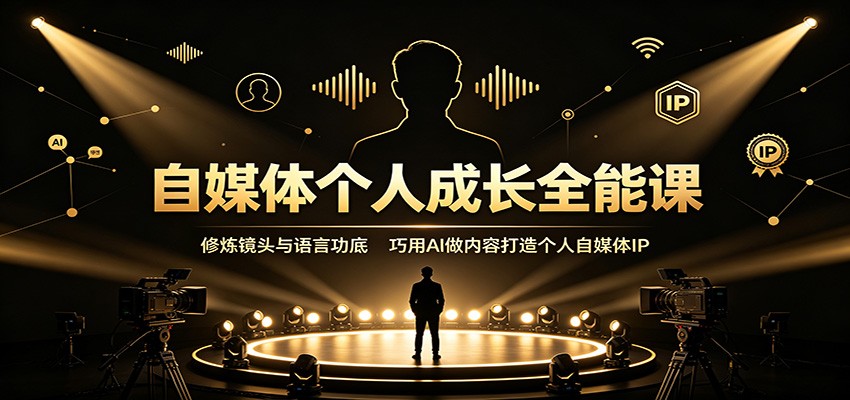自媒体个人成长全能课：修炼镜头与语言功底，巧用AI做内容打造个人自媒体IP-伏羲SAAS