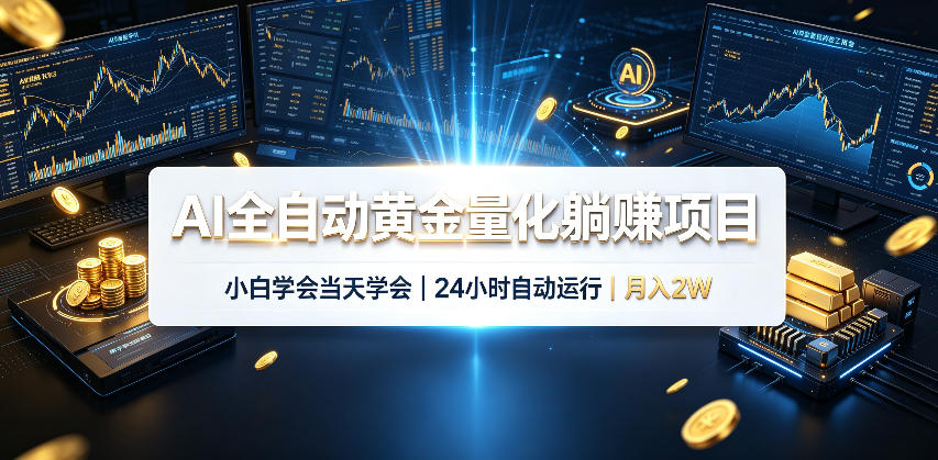 AI全自动黄金量化躺賺项目，24小时自动运行，月入2W！-伏羲SAAS